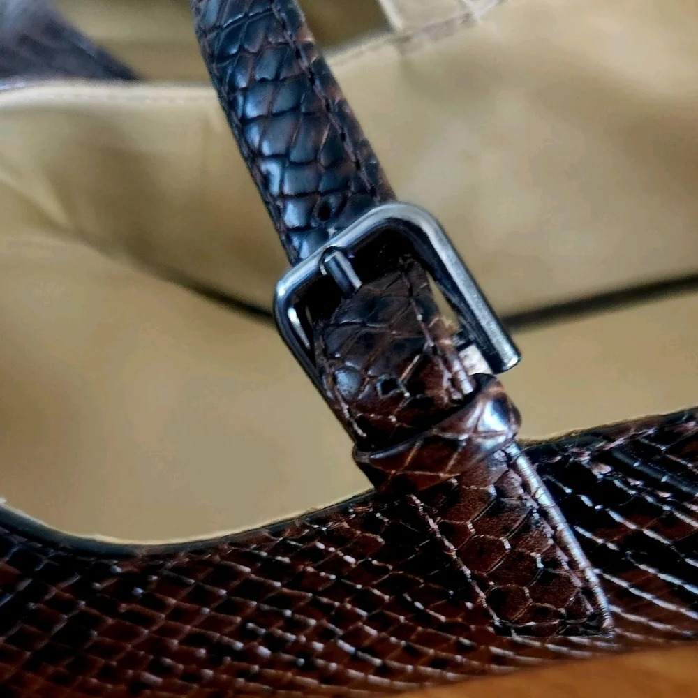 Naturalizer Florencia Mary Jane Pointed Toe Pump Lizard Print Women's Size 10 - Picture 6 of 9